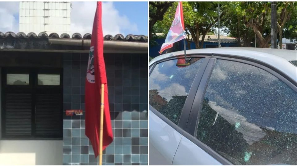 Casa e carro atingidos no Recife